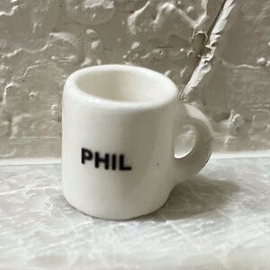 Miniature White Mug with 'PHIL' Text